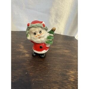 Vintage 50s Napco Miniature Bone China 2" Santa Claus Figurine